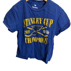 Fanatics Youth Small 2019 Stanley Cup Champions‎ Blue T-Shirt
